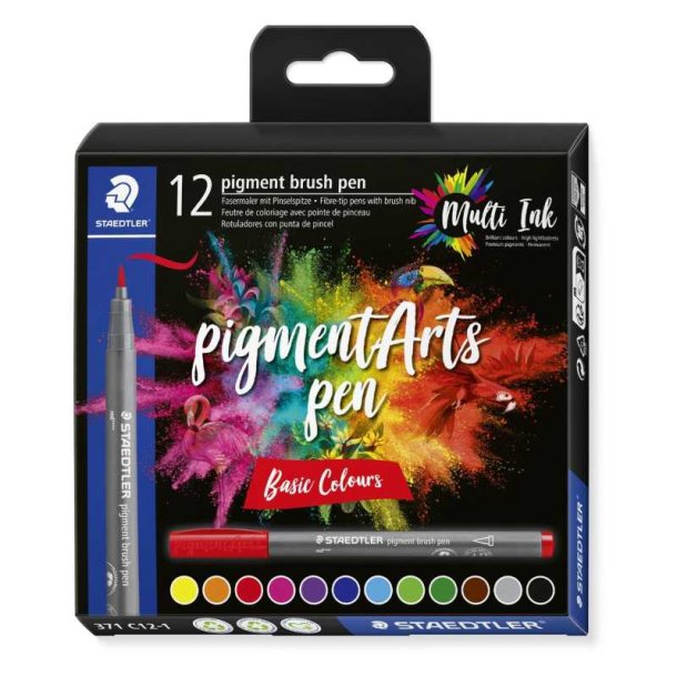 Staedtler Brush pens - Pigment Arts st - 12 basis assorteret farver